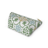 Portugal Tile Accessory Pouch w T-bottom in Green